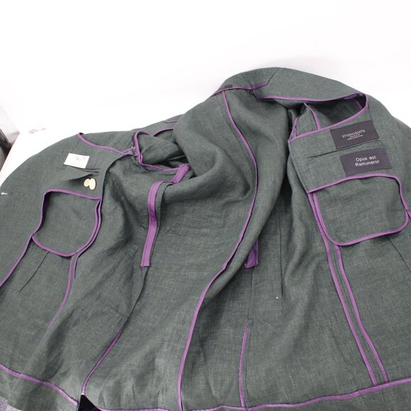 Studiosuits Sport Coat mens 40 Solbiati Tolomeo Linen Double Breasted peak lapel - Picture 16 of 16